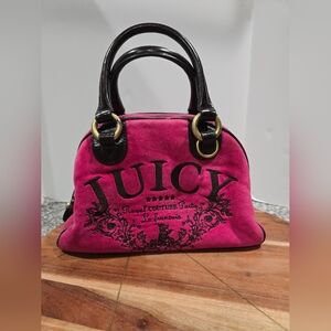 Juicy Couture Pink & Brown Bowling Bowler Bag Purse Y2K